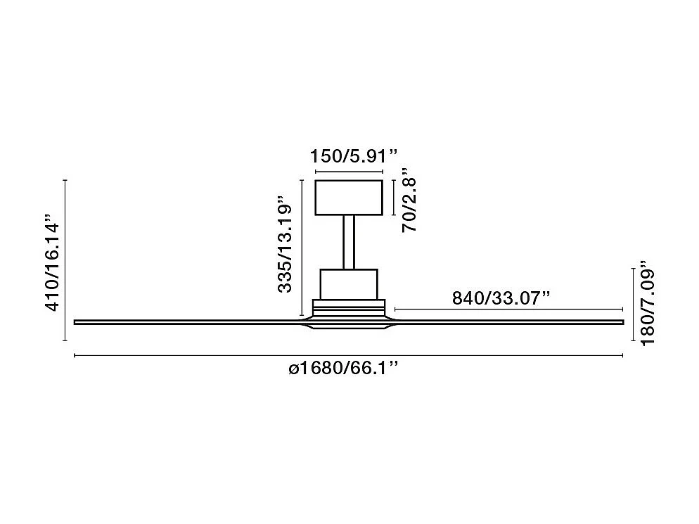 LANTAU XL Ventilatore nichel opaco DC
