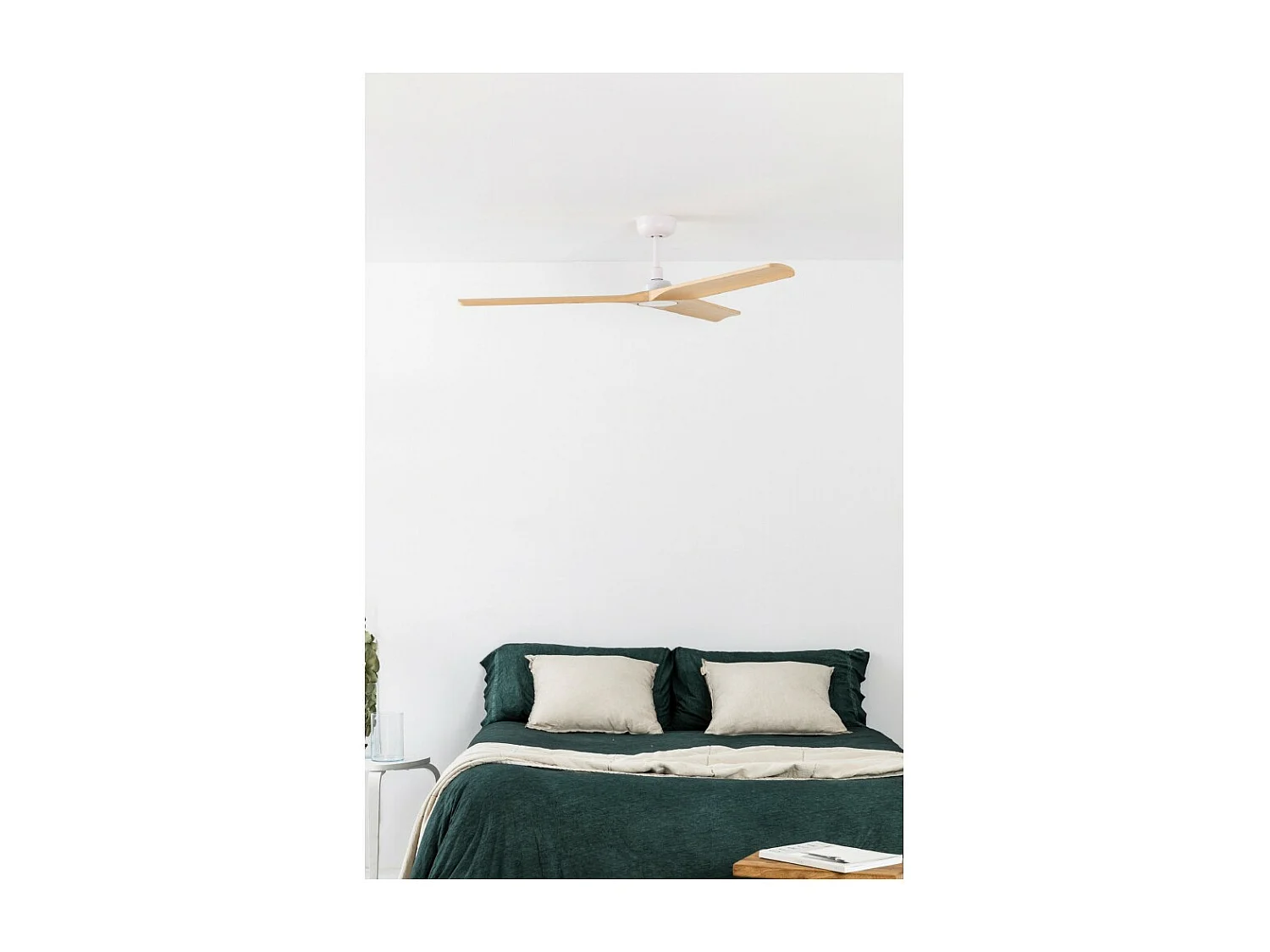 Ventilateur DC HEYWOOD L Blanc/bois clair