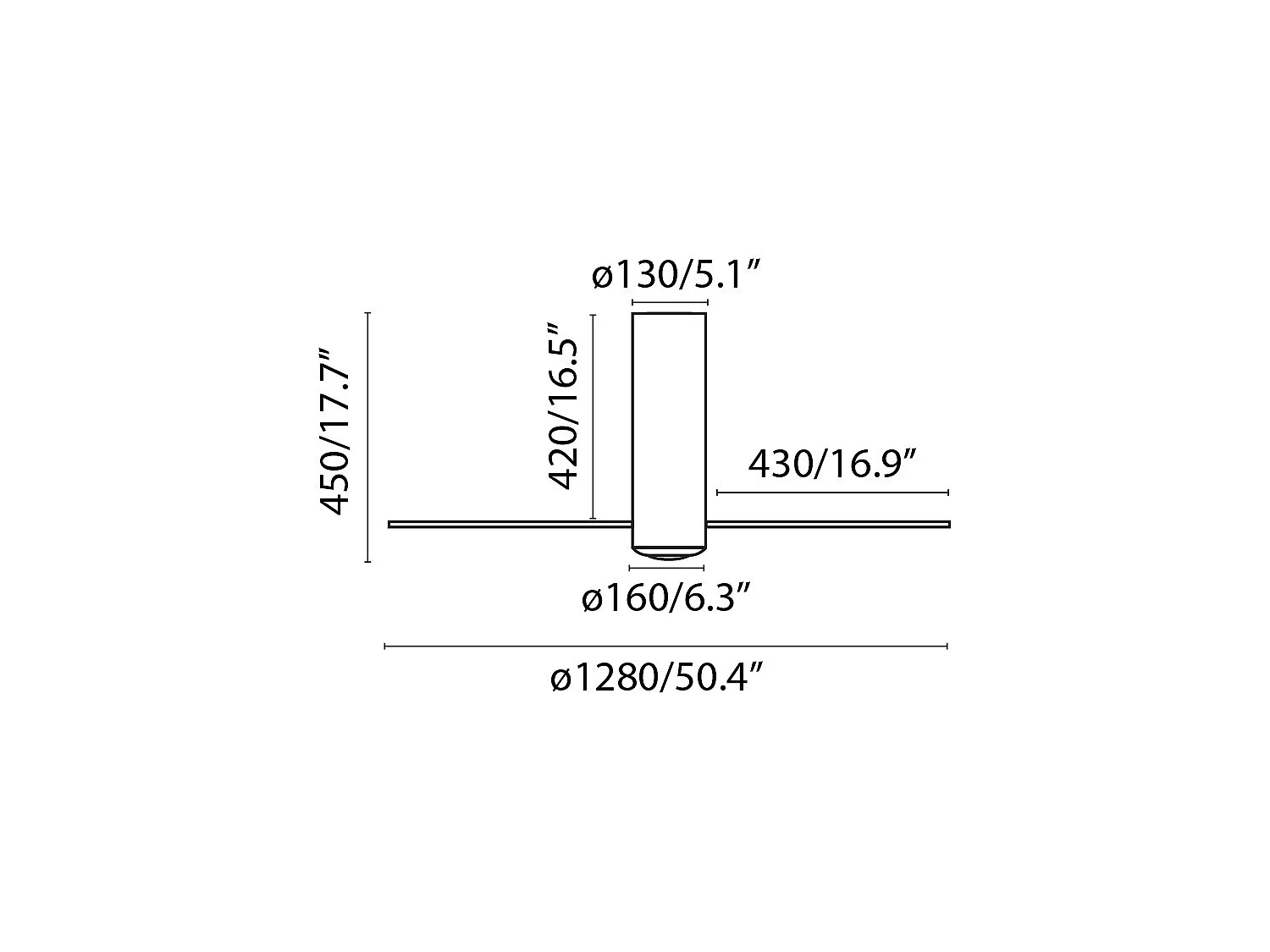 TUBE FAN M LED Ventilateur DC transparent