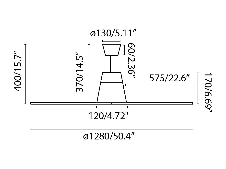 Ventilador de teto DC TYPHOON M LED marrom