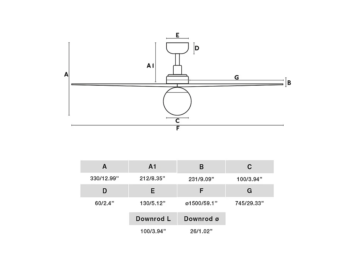 KLIM L DC E27 wit/eikenhouten ventilator