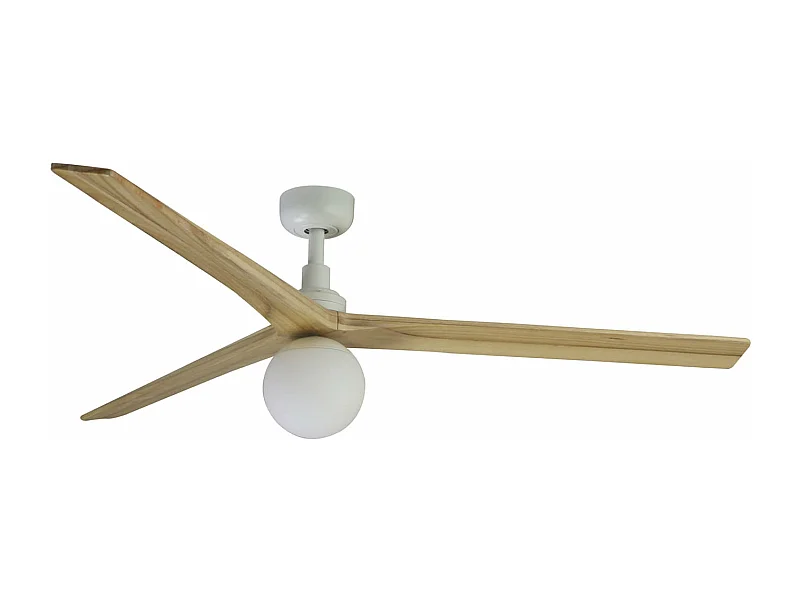 KLIM L Ventilatore bianco/legno quercia DC E27