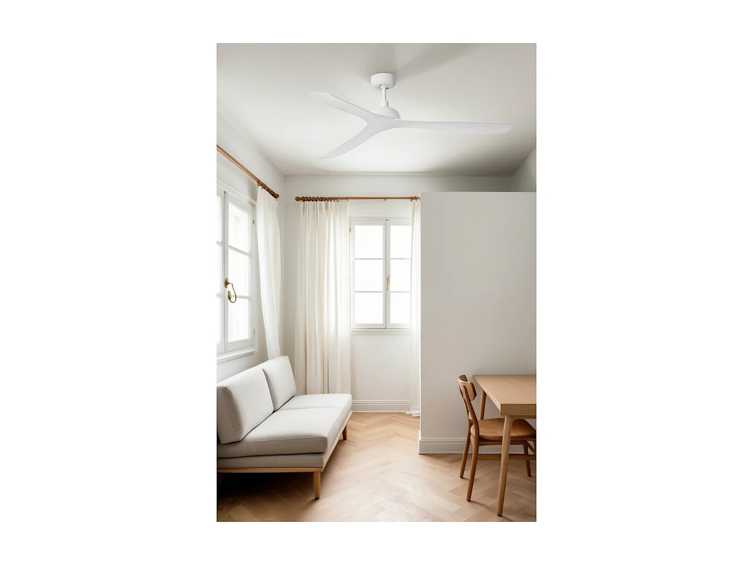 Faro Barcelona - Ventilatore da Soffitto Gotland L Bianco/Bianco - Motore DC Silenzioso, Senza Luce, Telecomando, 6 Velocità