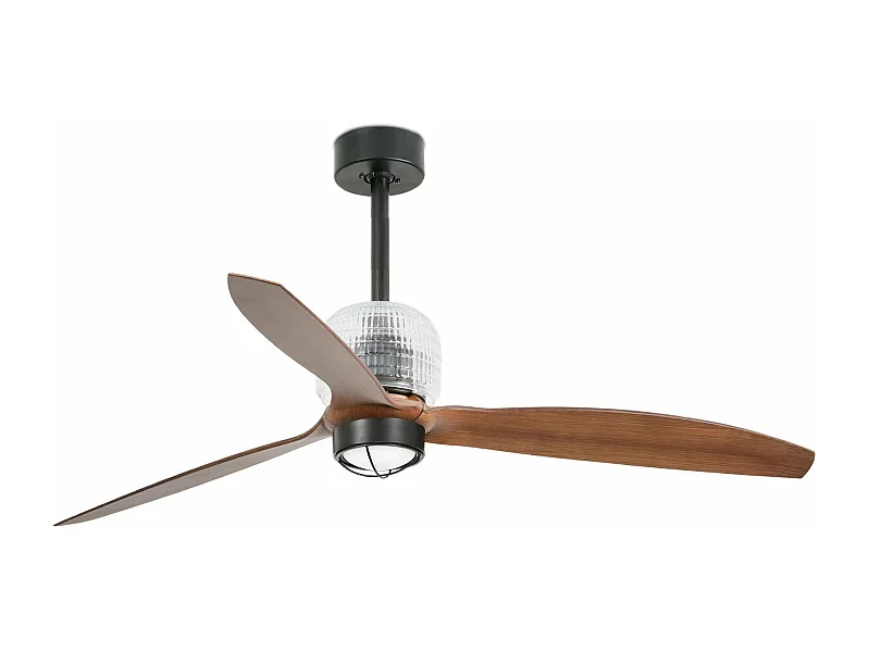 DECO FAN M LED Schwarz/Holz DC-Lüfter