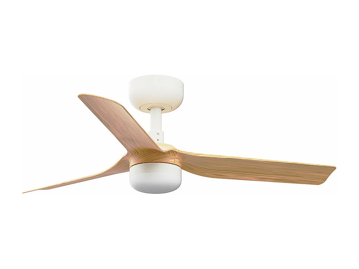 MINI PUNT S LED DC-Ventilator in Weiß/hellem Holz