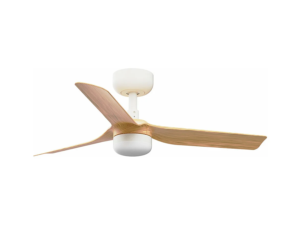 Ventilateur DC MINI PUNT S LED Blanc/bois clair