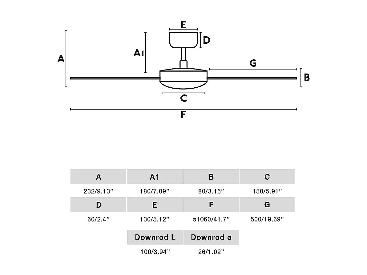 RUDDER S Ventilator in Weiß/Esche