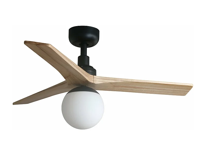 Ventilateur KLIM S DC E27 noir/bois de chêne