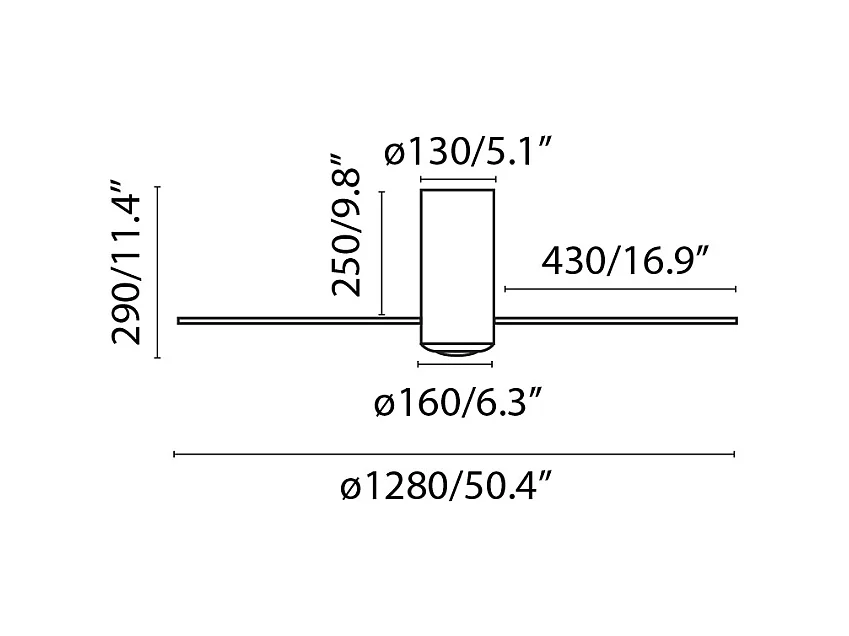 WENTYLATOR MINI TUBE M LED DC SMART, czarny matowy