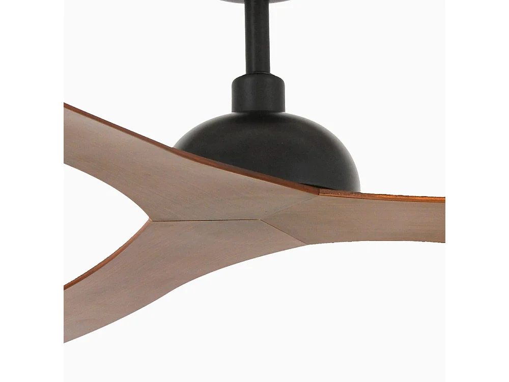 Faro Barcelona - Gotland L Zwart/Houten Plafondventilator - Stille DC-motor, Geen licht, Afstandsbediening, 6 snelheden