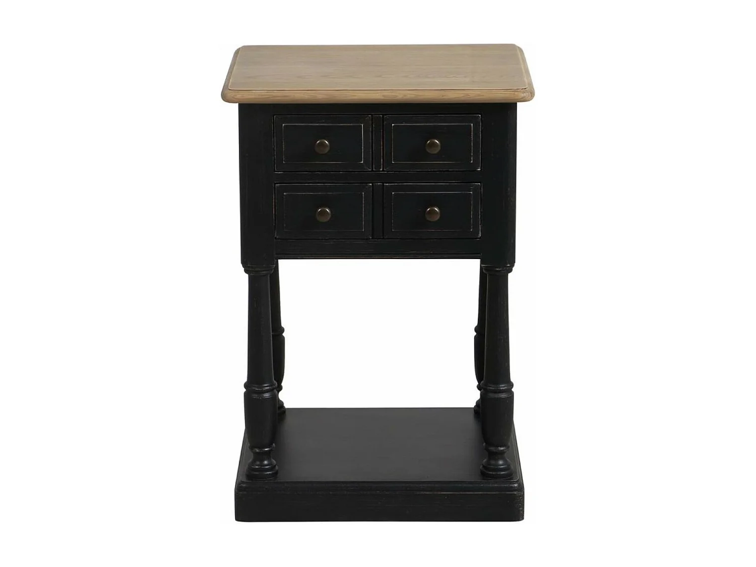 Table de chevet 2 tiroirs Bois Noir - Manoir Interior's