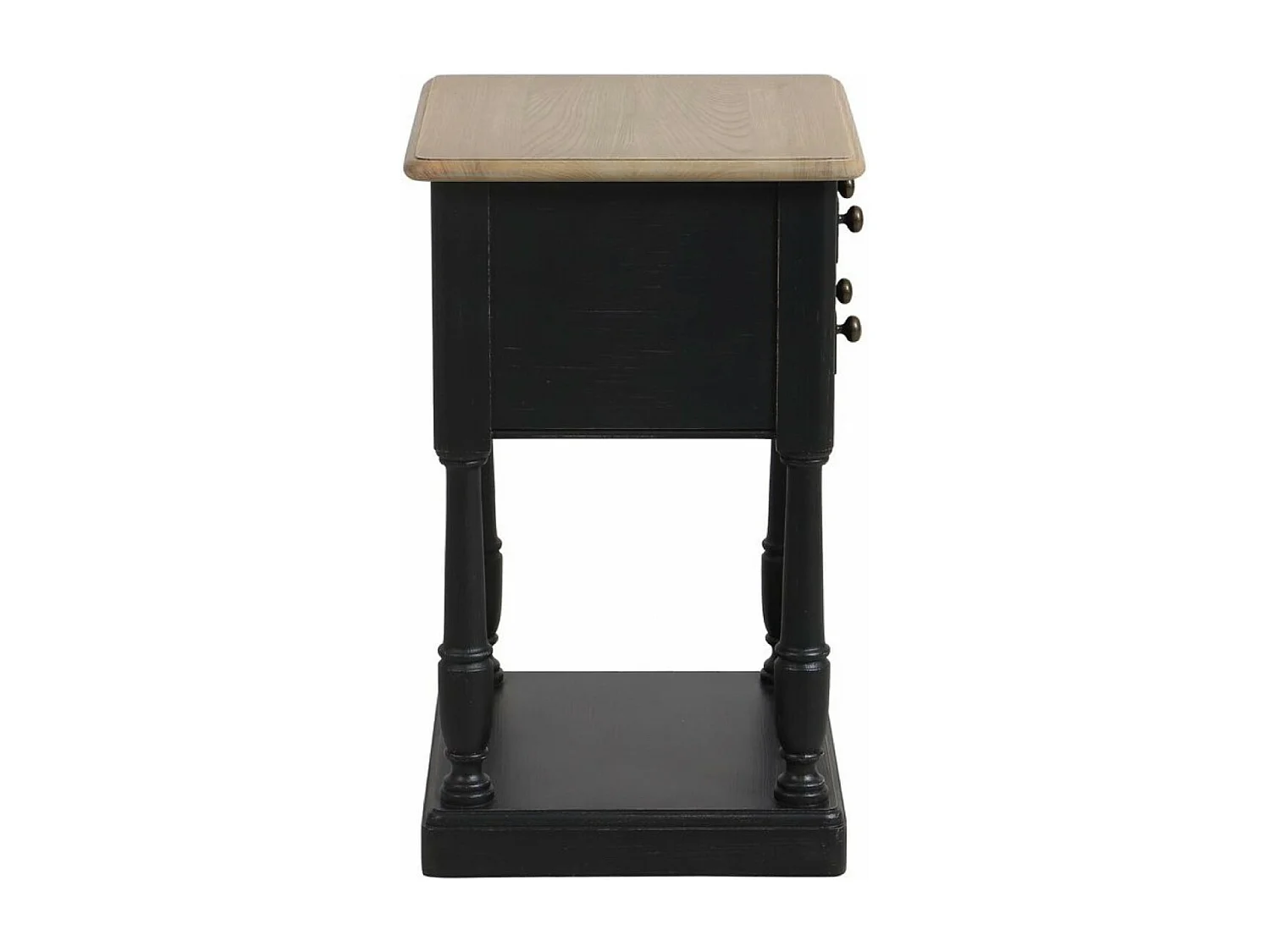 Table de chevet 2 tiroirs Bois Noir - Manoir Interior's