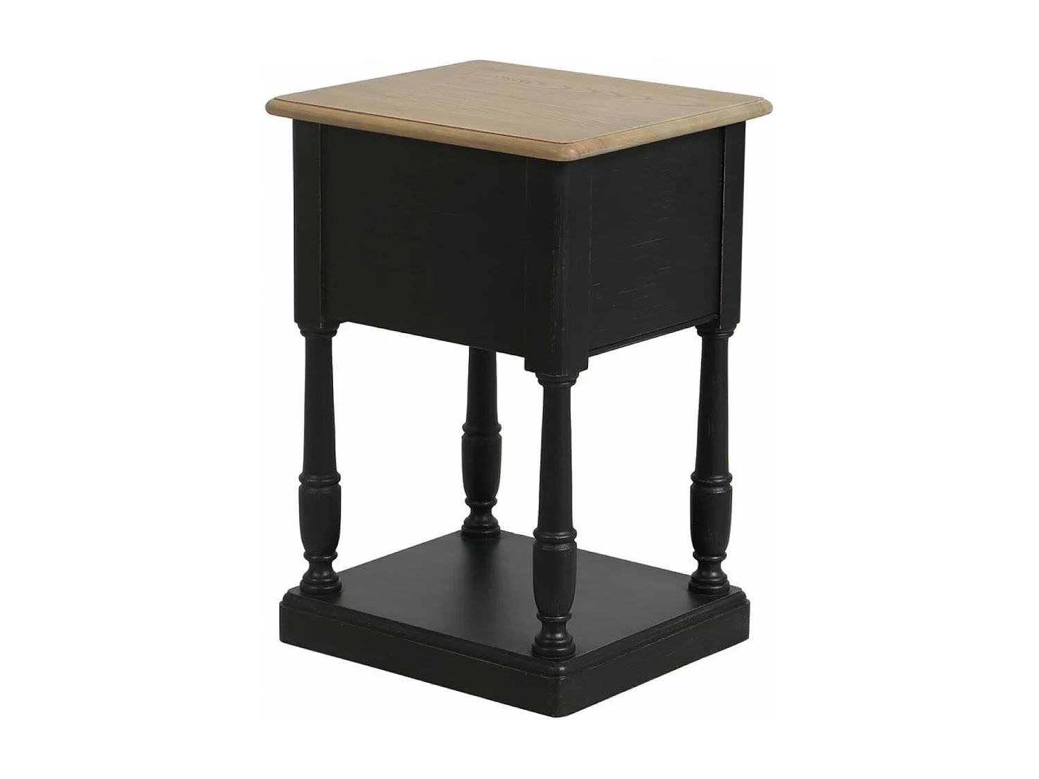 Table de chevet 2 tiroirs Bois Noir - Manoir Interior's