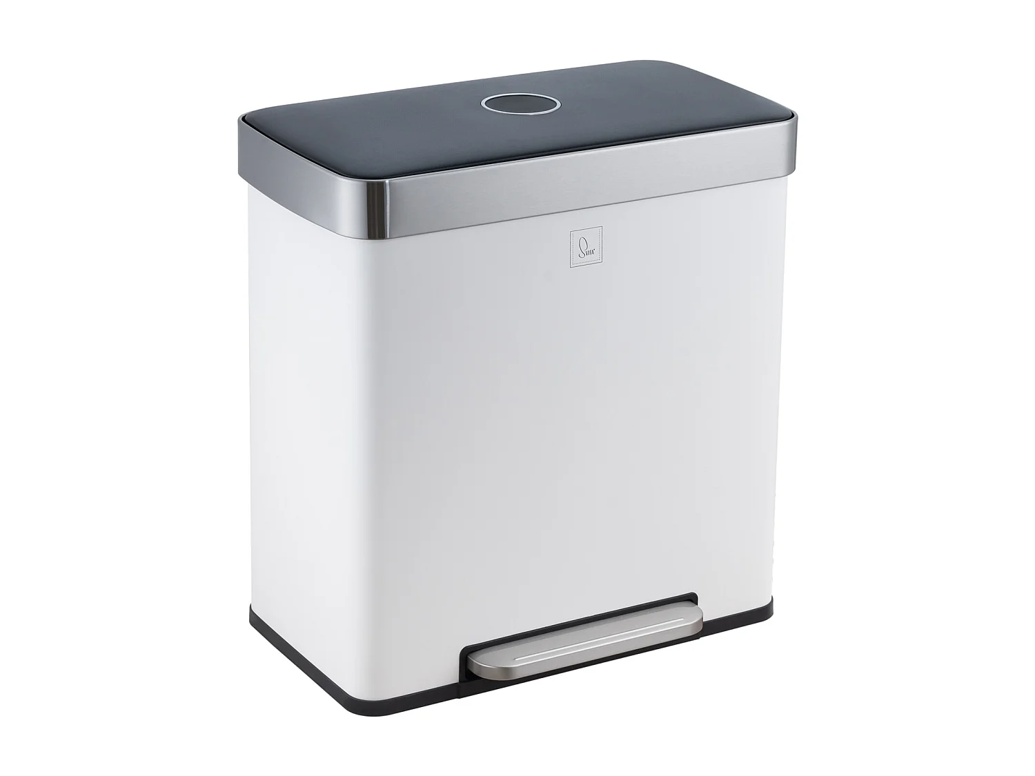 SVITA LT2X30 Poubelle 60l Poubelle à pédale 2 compartiments avec couvercle blanc