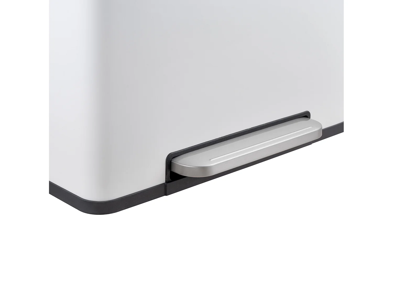 SVITA LT2X30 Poubelle 60l Poubelle à pédale 2 compartiments avec couvercle blanc