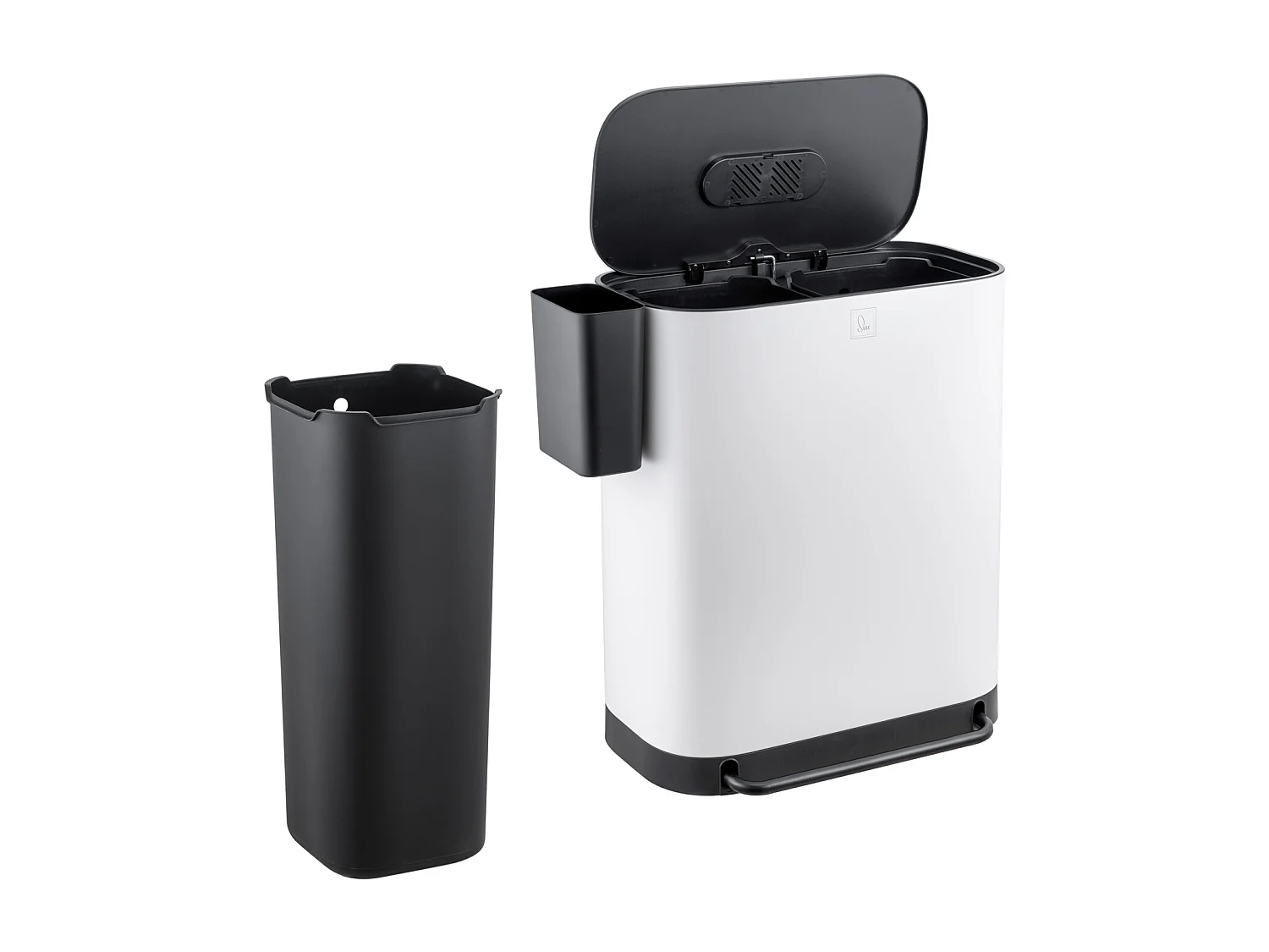 SVITA MLT2X30 Poubelle à pédale 60l 2 compartiments avec couvercle blanc