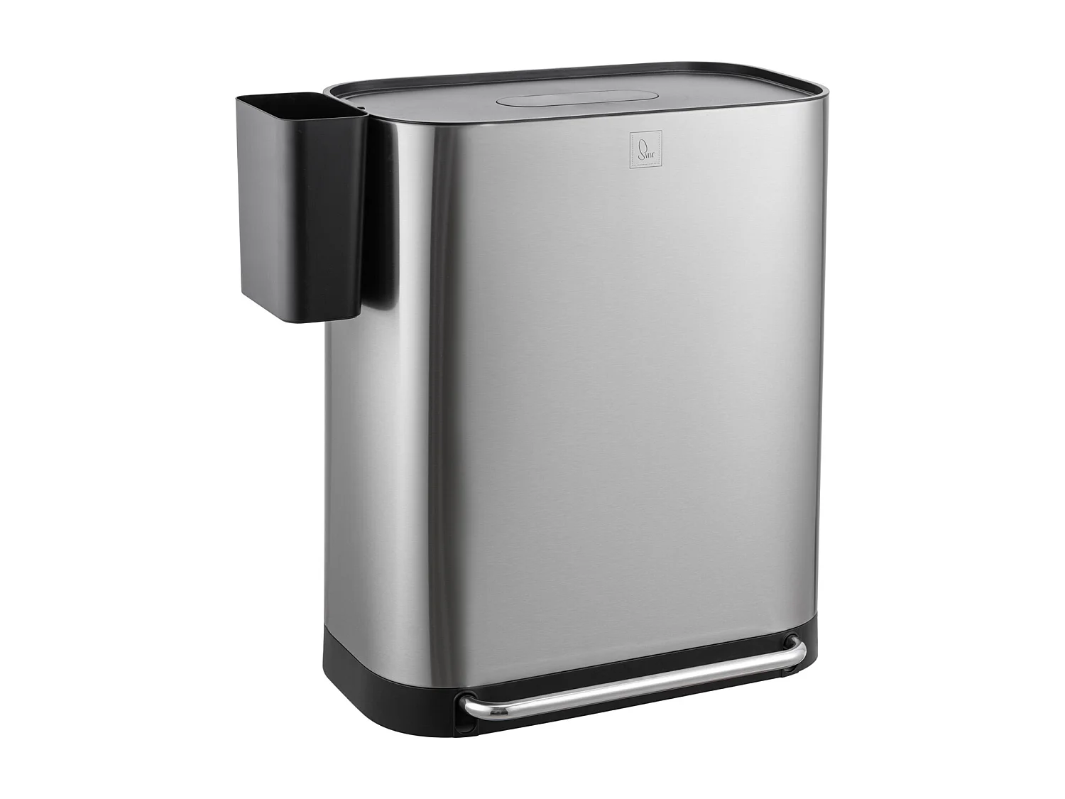 SVITA MLT2X30 Poubelle à pédale 60l 2 compartiments avec couvercle argent