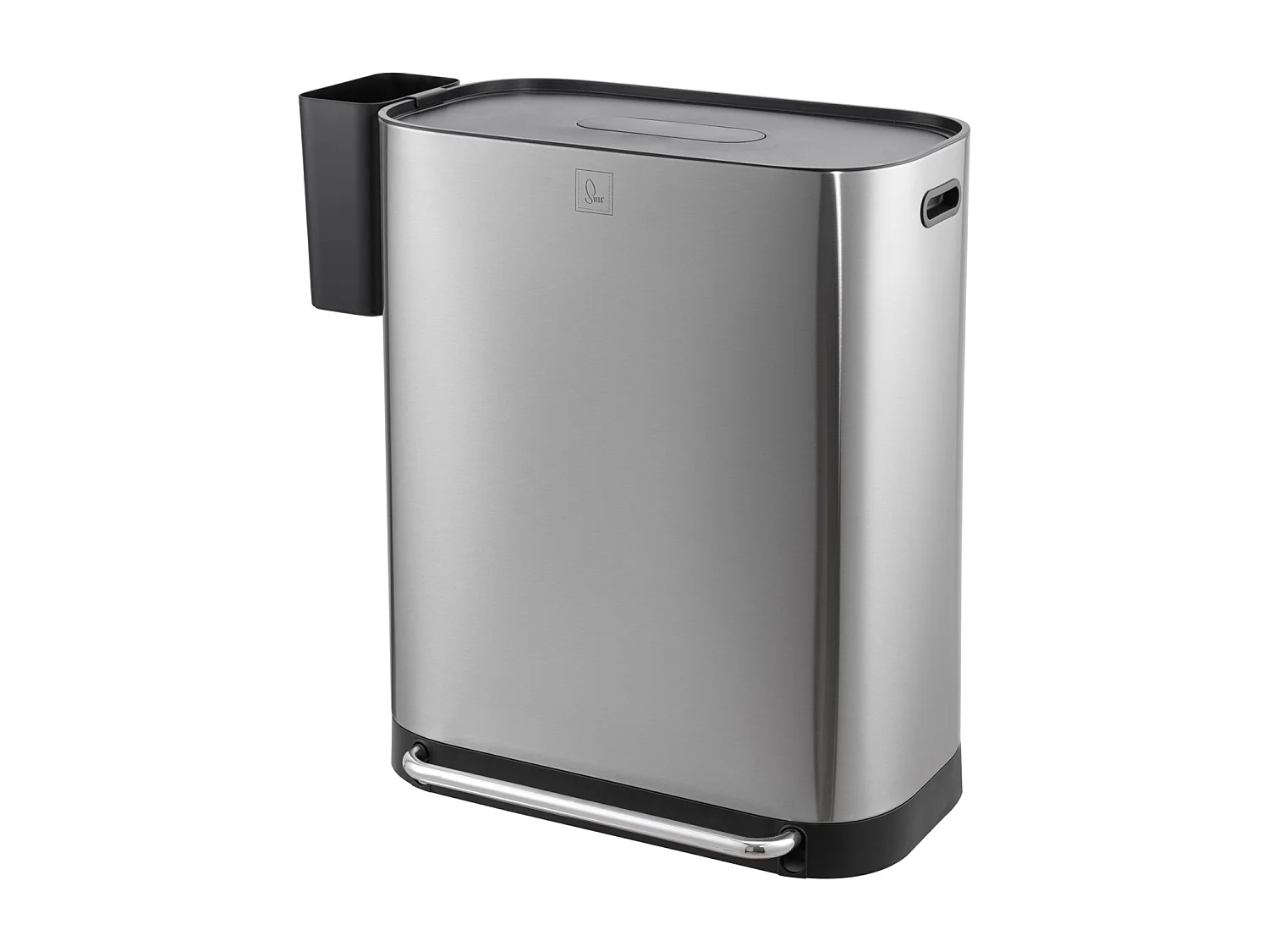 SVITA MLT2X30 Poubelle à pédale 60l 2 compartiments avec couvercle argent