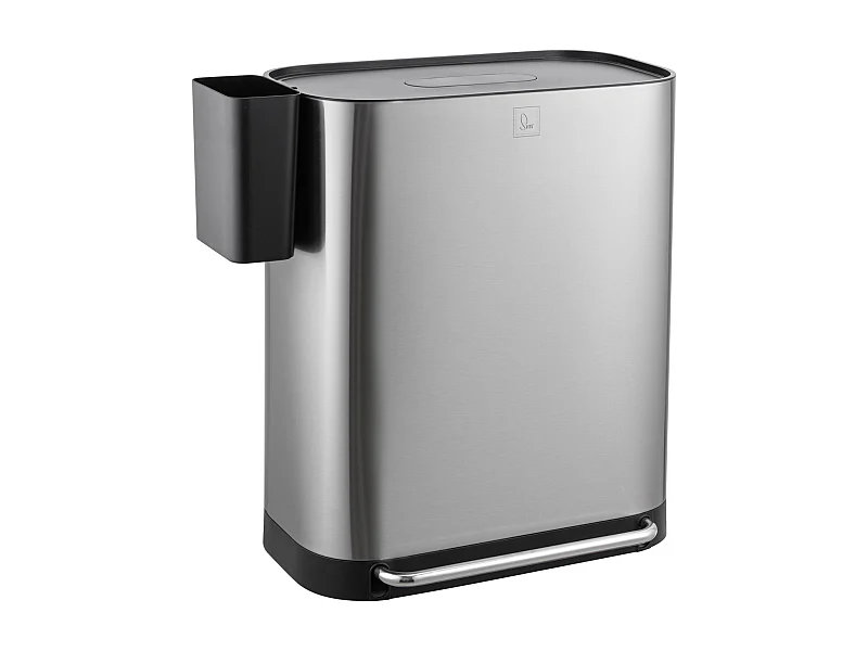 SVITA MLT2X30 Poubelle à pédale 60l 2 compartiments avec couvercle argent