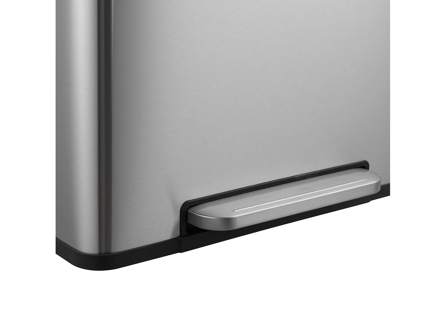 SVITA LT2X30 Poubelle 60l Poubelle à pédale 2 compartiments avec couvercle Argent