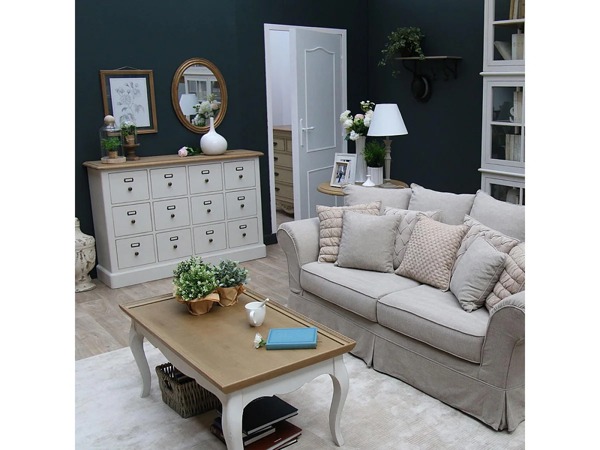 Table basse rectangulaire Bois Blanc - Manoir Interior's