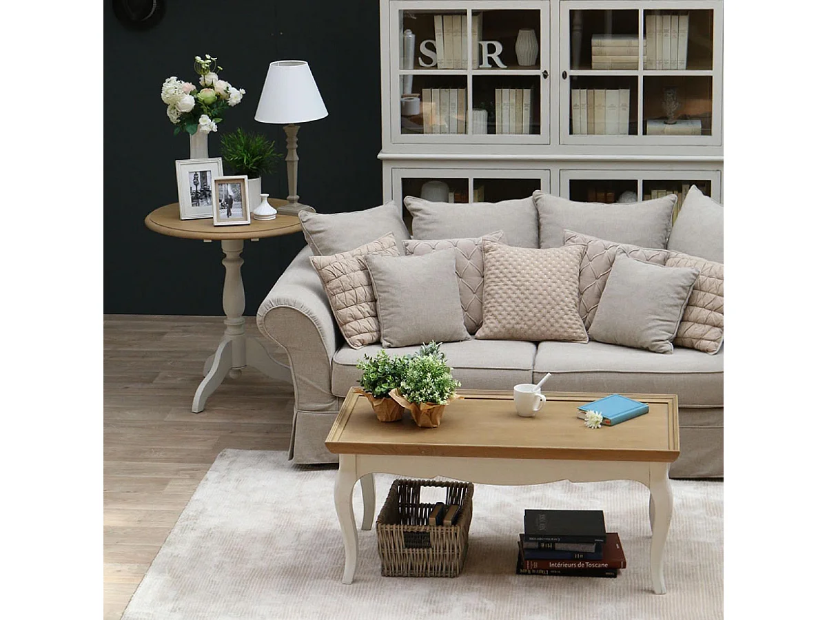 Table basse rectangulaire Bois Blanc - Manoir Interior's