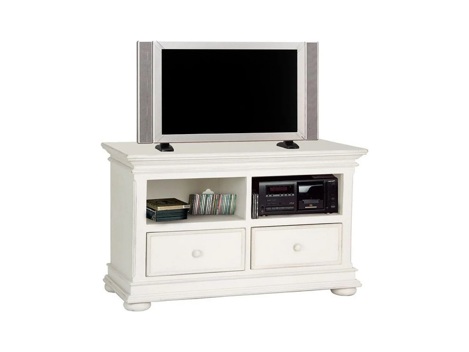 Meuble tv avec 2 rangements MDF Blanc - Harmonie Interior's