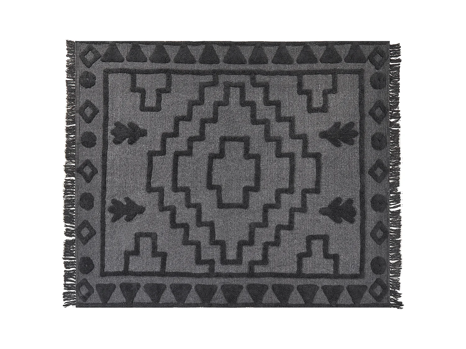 Couverture CHACK Coton 220 x 240 cm Gris foncé