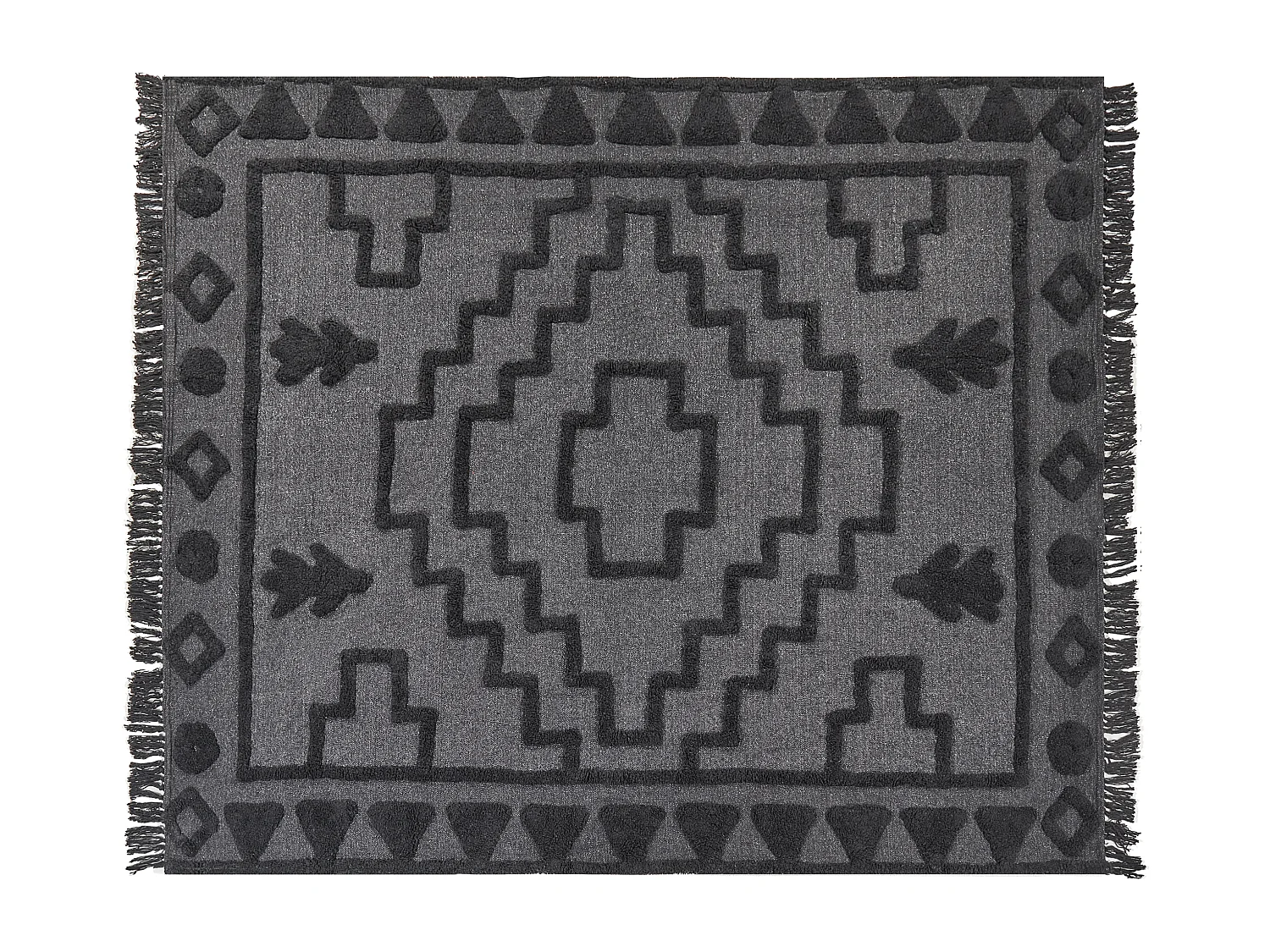 Couverture CHACK Coton 220 x 240 cm Gris foncé