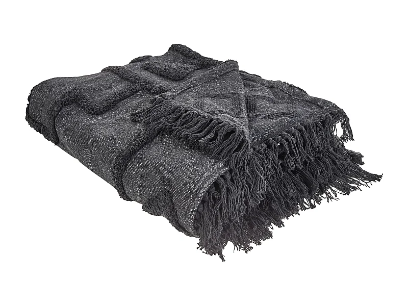 Coperta CHACK Cotone 200 x 220 cm Grigio scuro