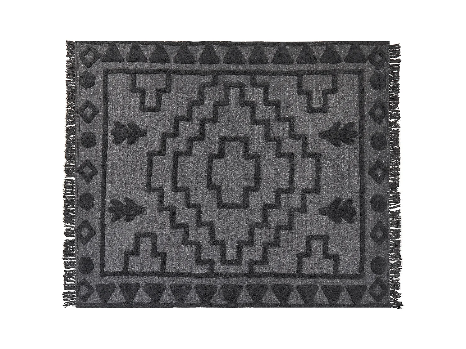 Couverture CHACK Coton 200 x 220 cm Gris foncé