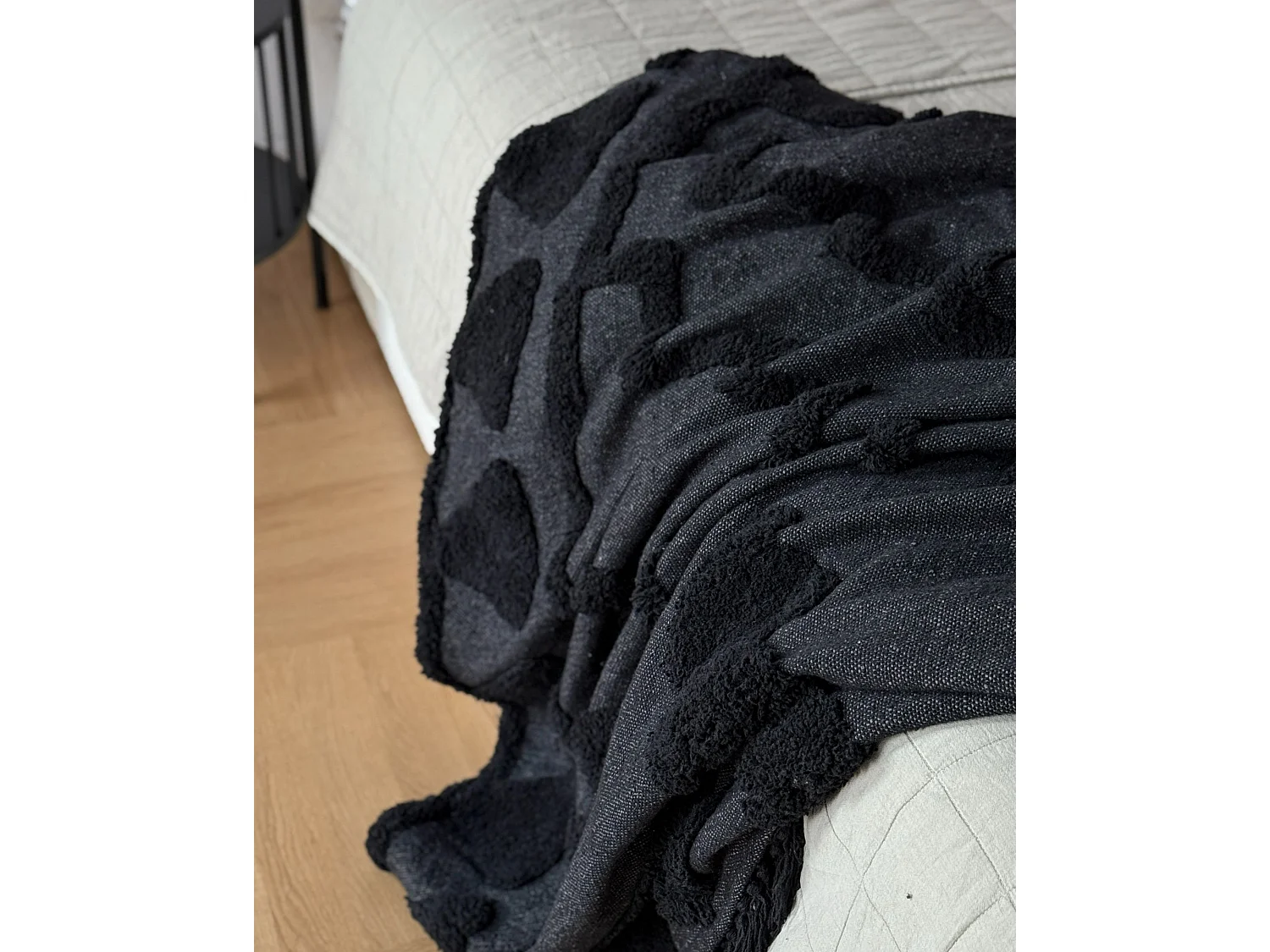 Couverture CHACK Coton 200 x 220 cm Gris foncé