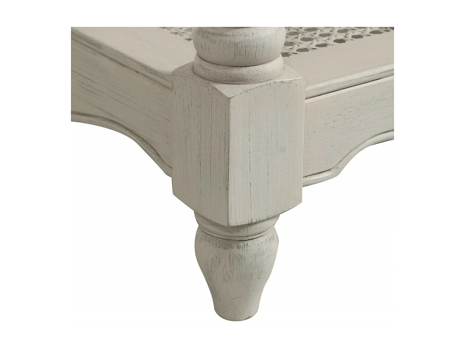 Table basse rectangulaire cannée MDF Blanc - Romance Interior's