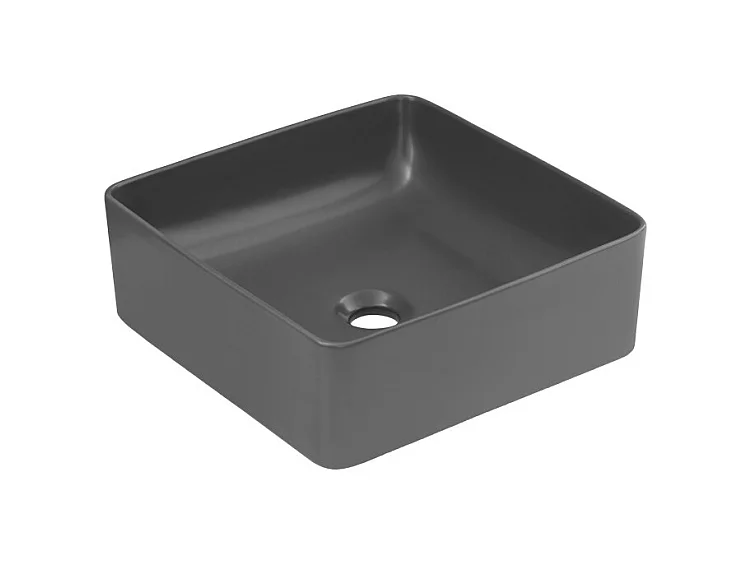 Vasque à poser en céramique - Gris mat - 37 x 37 x H 13 cm