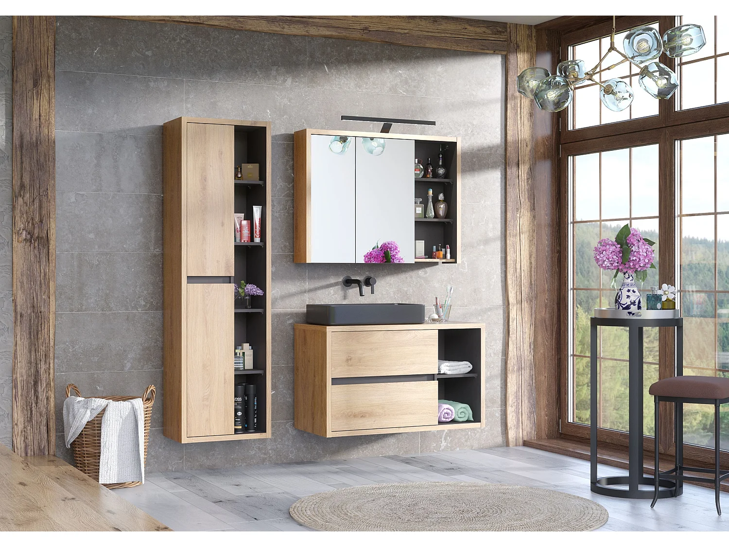 Umywalka nablatowa SLIM 2 E-6275 czarna