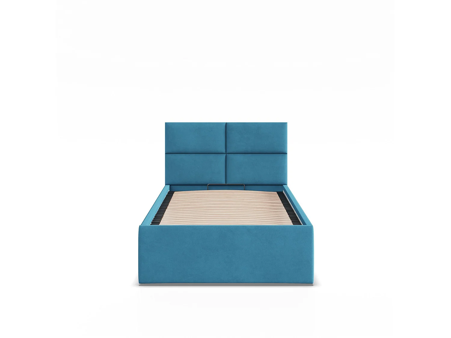 Gepolstertes Bett mit Kopfteil 90x200 cm,  Blau