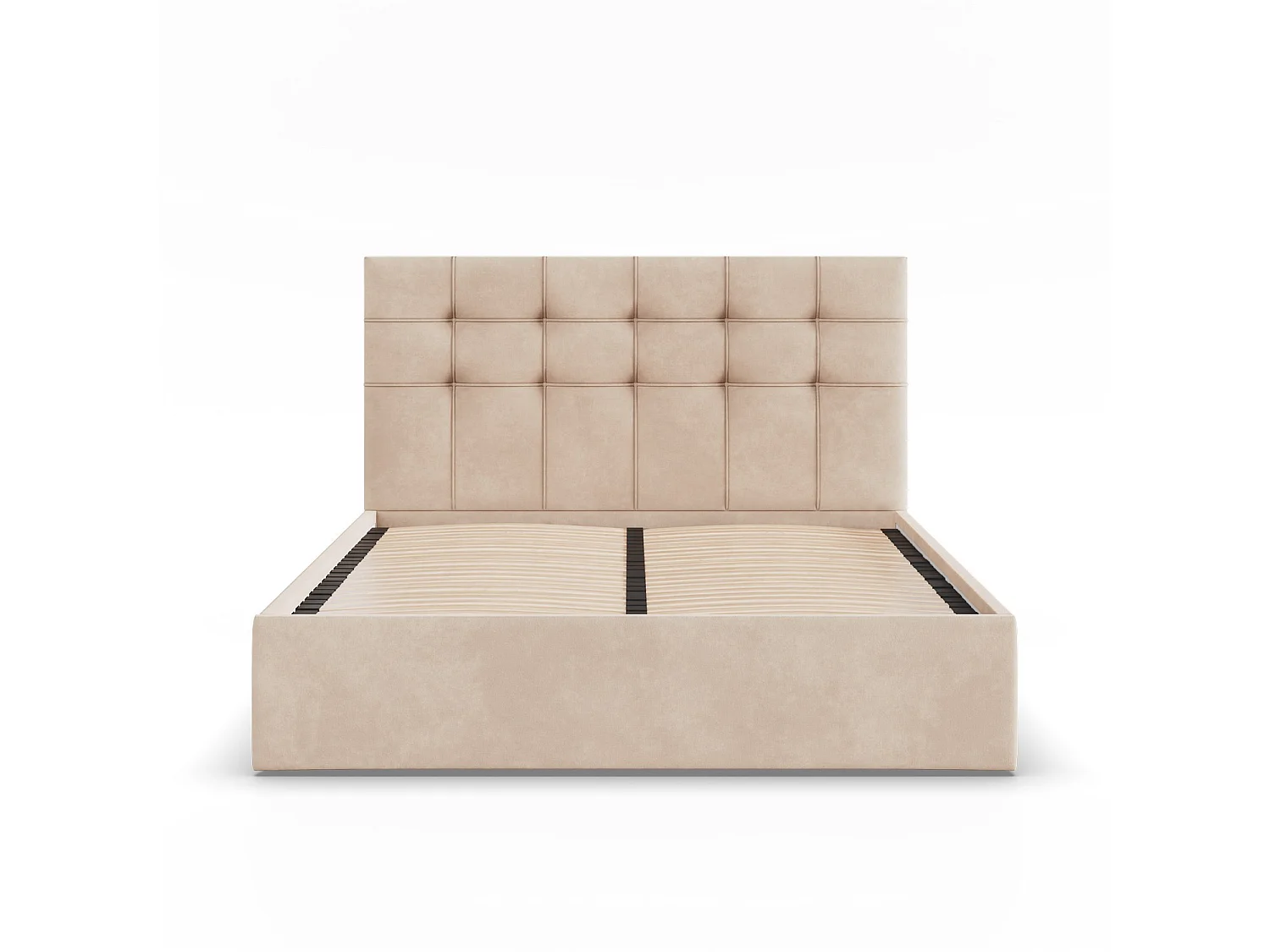 Gepolstertes Bett mit Kopfteil 160x200 cm,  Beige