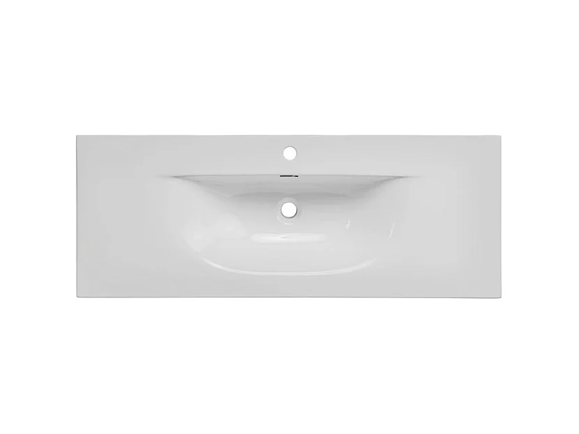 Vasque en céramique à encastrer - Blanc - L 121 x P 46 x H 17 cm