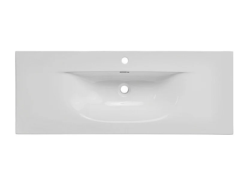 Vasque en céramique à encastrer - Blanc - L 121 x P 46 x H 17 cm