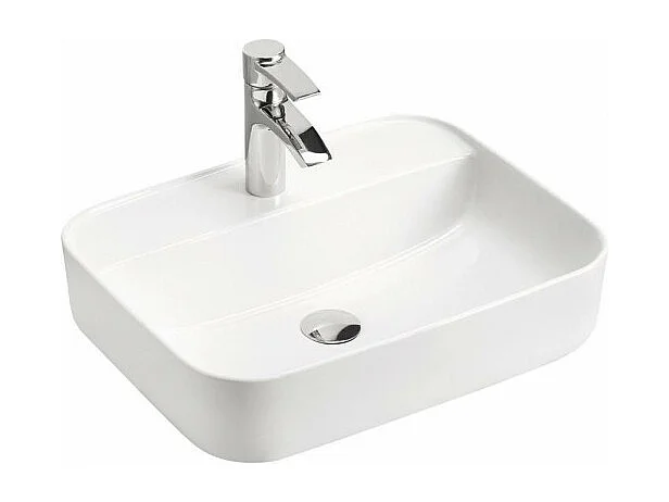 Vasque en céramique à poser - Blanc - L 50 x P 40 x H 15 cm