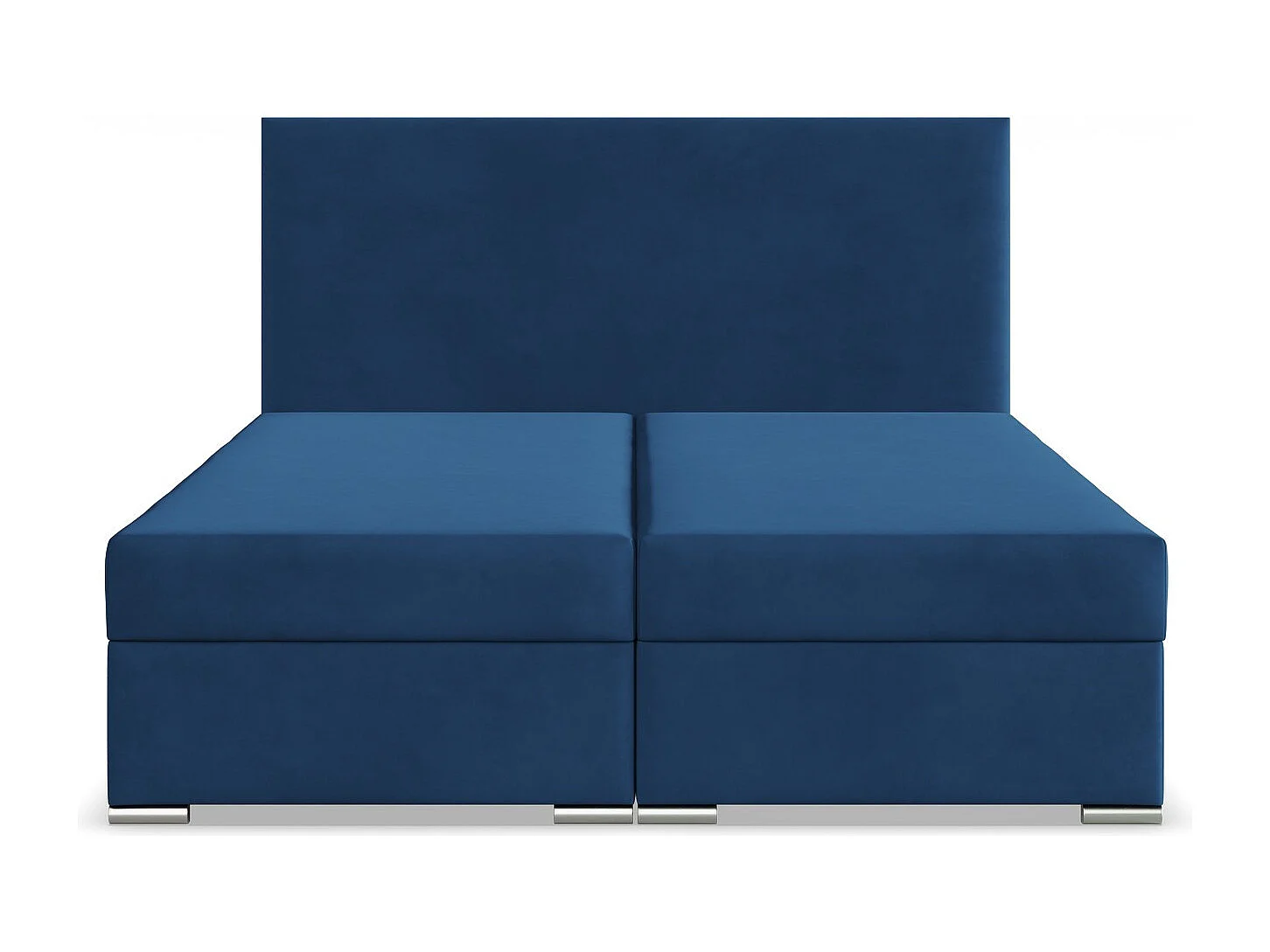 Kontinentales Bett mit Kopfteil 140x200 cm, mit Bettkasten, Blau