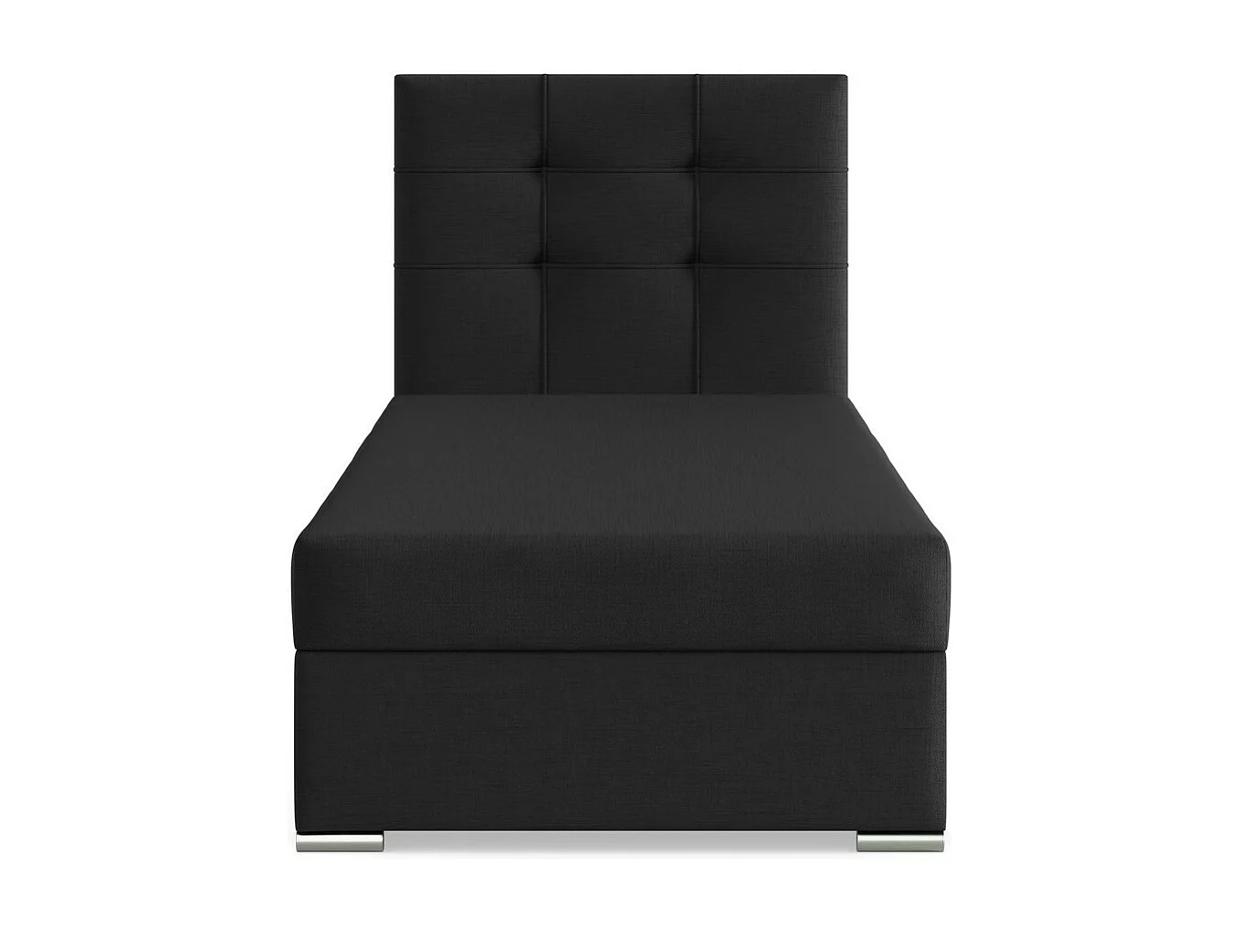 Łóżko kontynentalne z zagłówkiem 90x200 cm, ze schowkiem, czarne