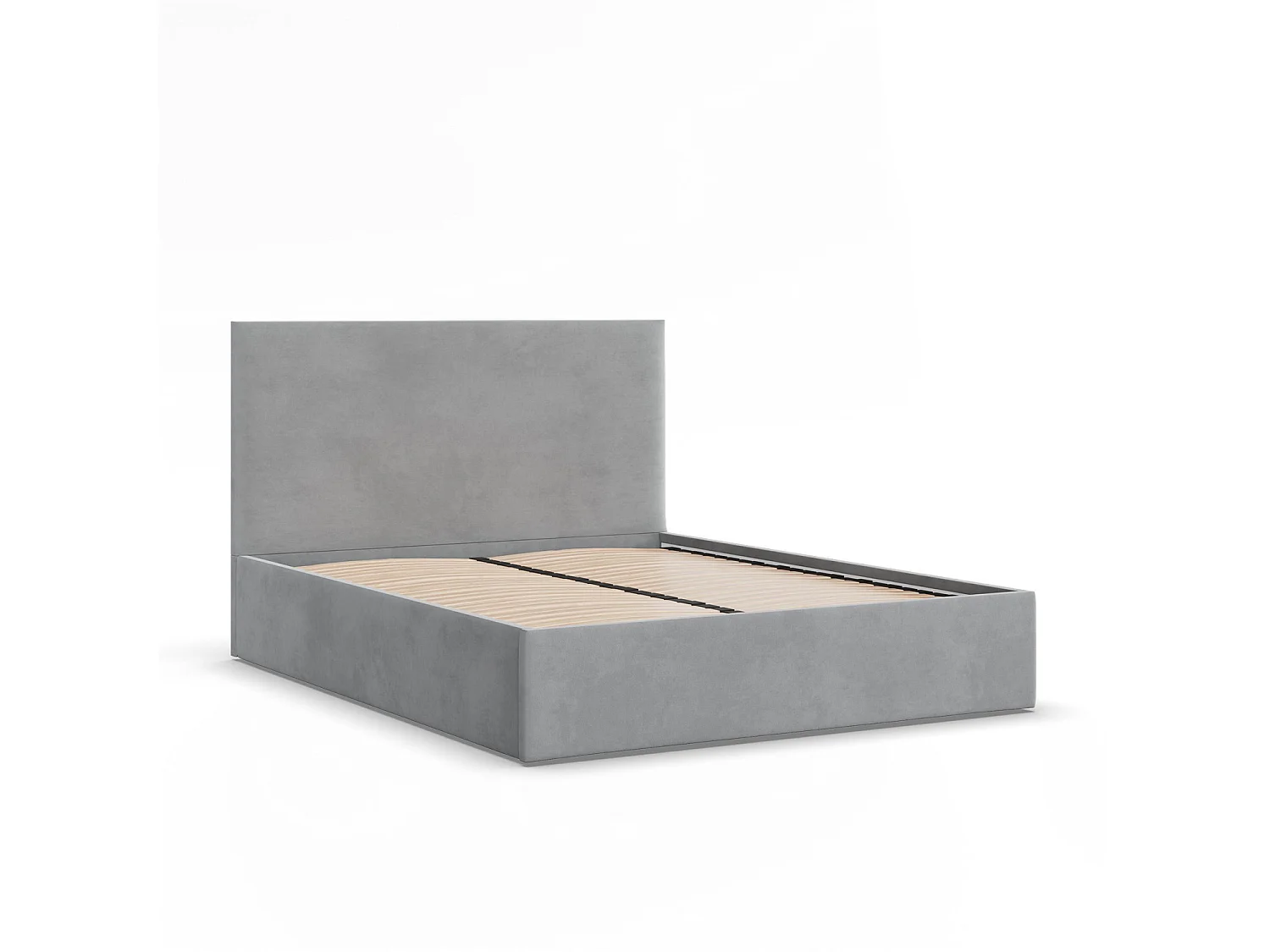 Łóżko tapicerowane z zagłówkiem 160x200 cm, szare