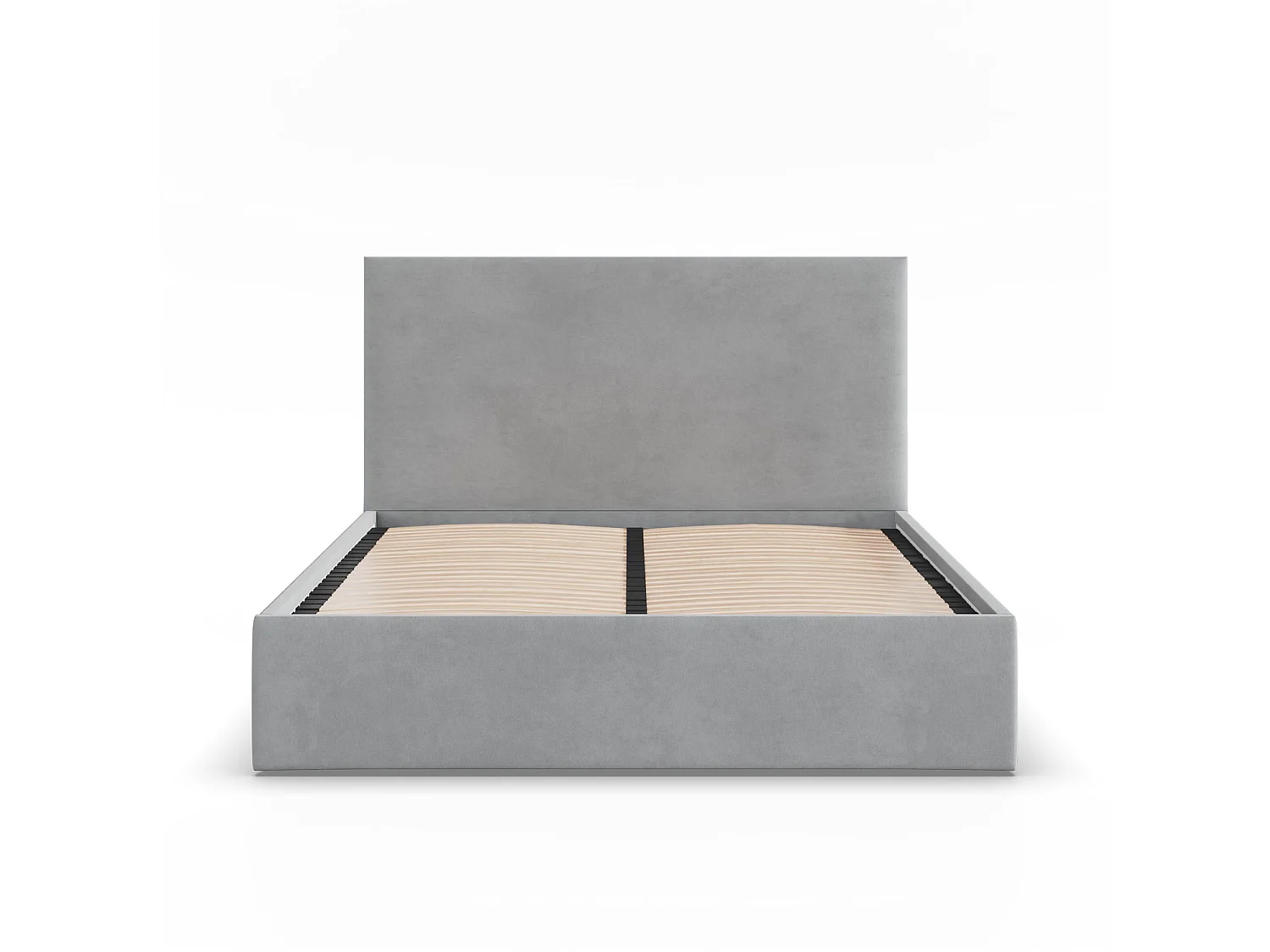 Łóżko tapicerowane z zagłówkiem 160x200 cm, szare