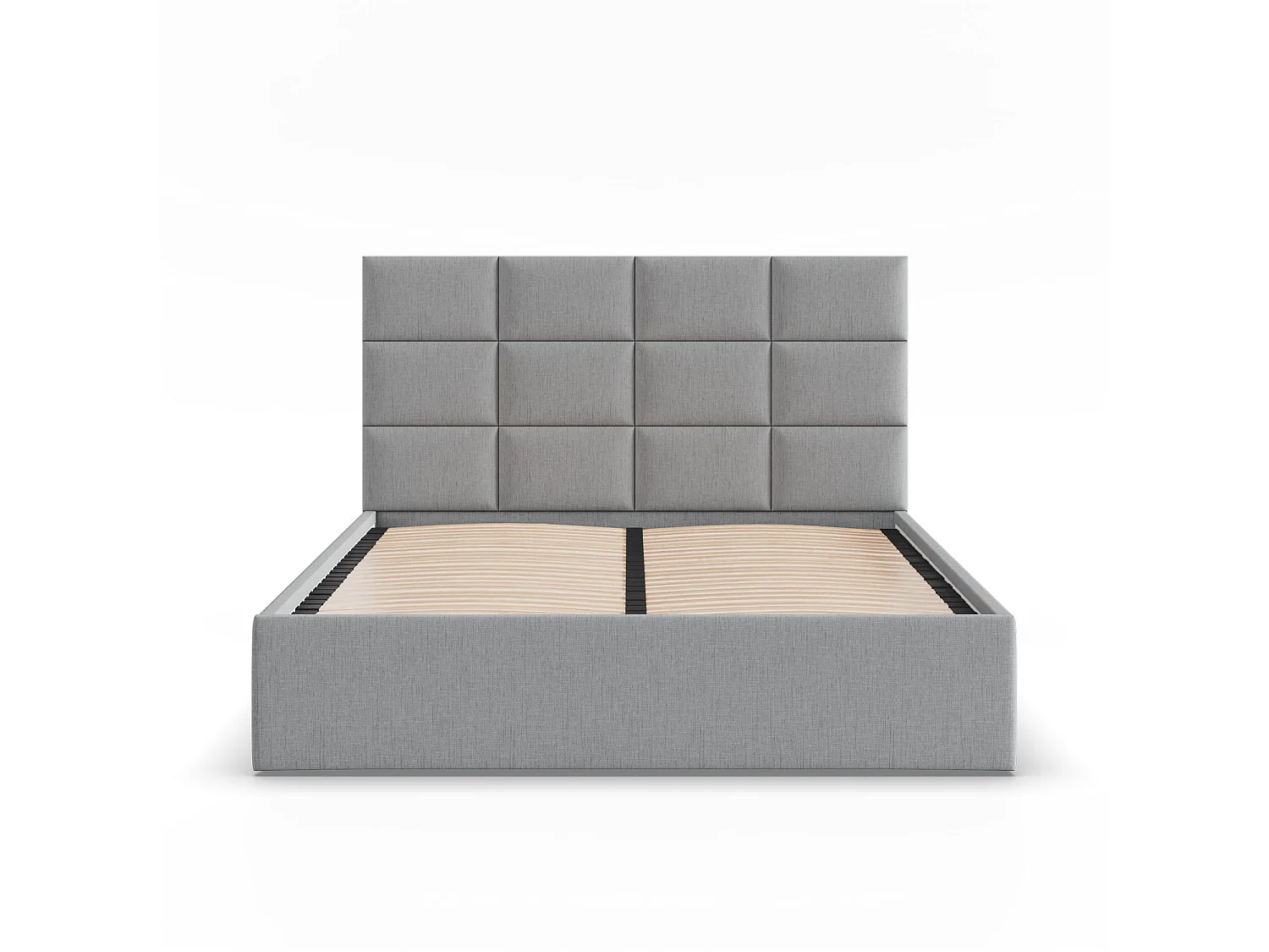 Łóżko tapicerowane z zagłówkiem 160x200 cm, szare