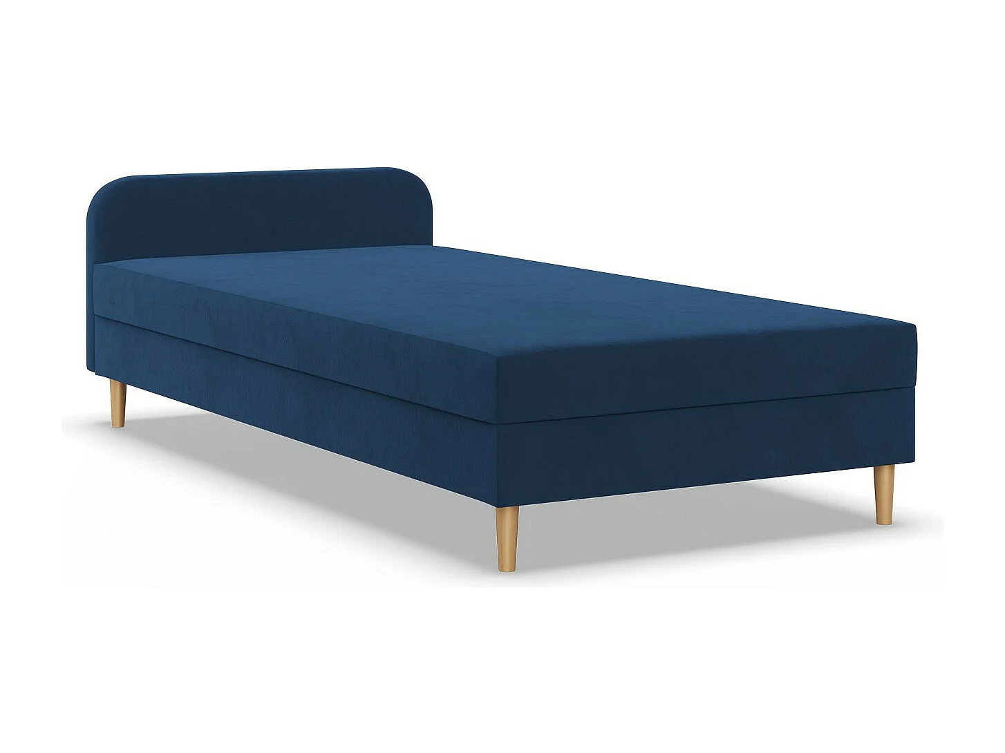 Kontinentales Bett mit Kopfteil 120x200 cm,  Blau
