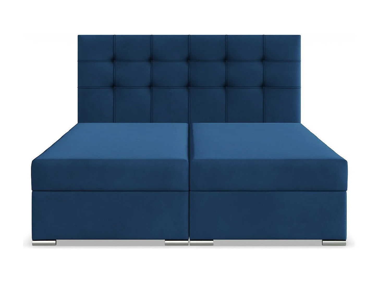 Kontinentales Bett mit Kopfteil 160x200 cm, mit Bettkasten, Blau