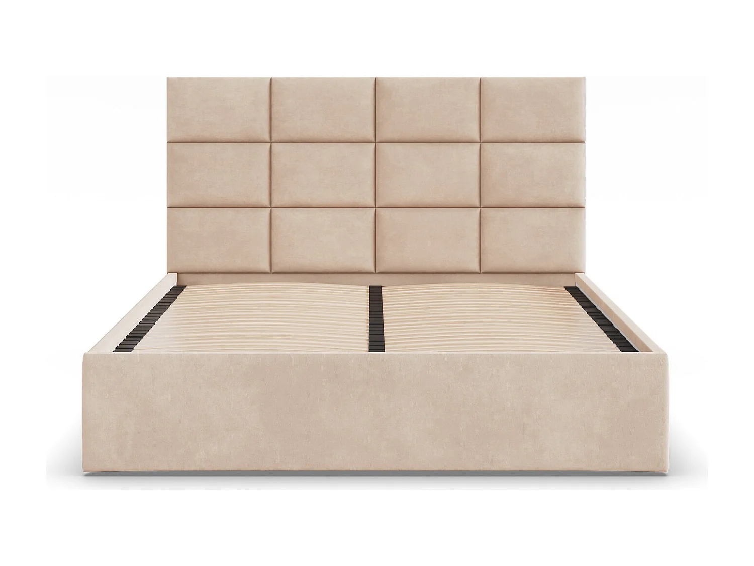 Gepolstertes Bett mit Kopfteil 180x200 cm,  Beige