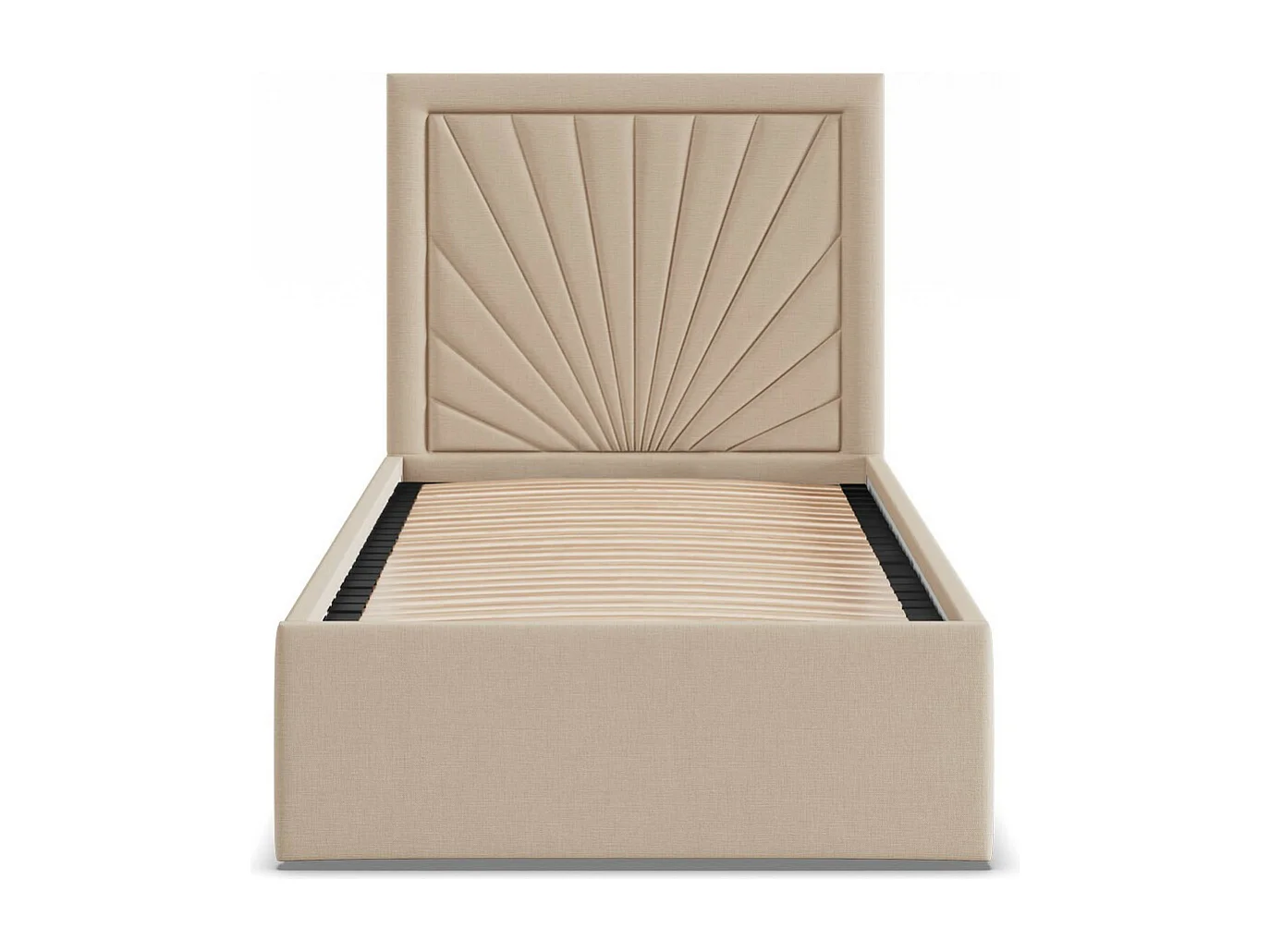 Gepolstertes Bett mit Kopfteil 90x200 cm,  Beige