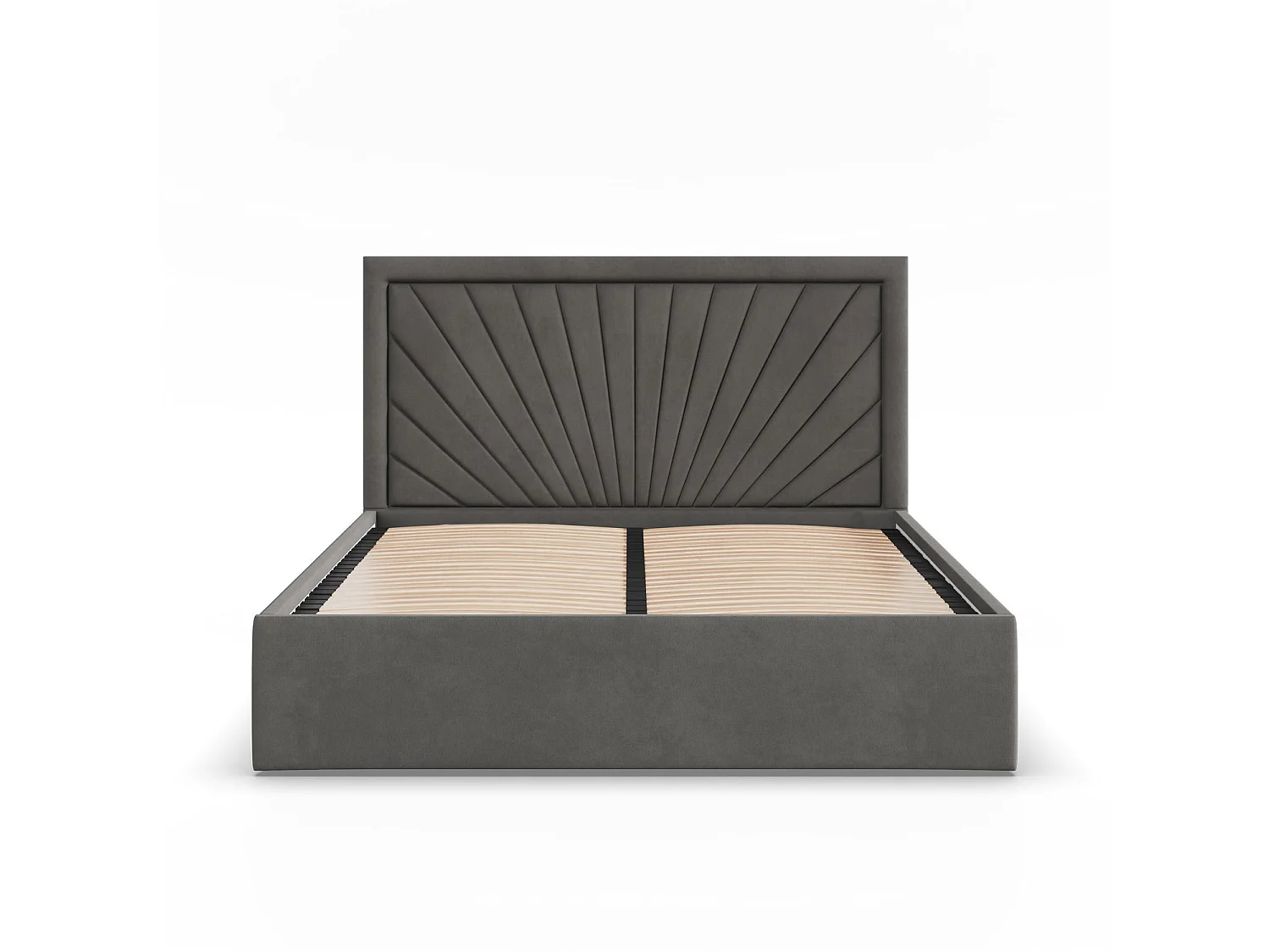 Łóżko tapicerowane z zagłówkiem 160x200 cm, szare